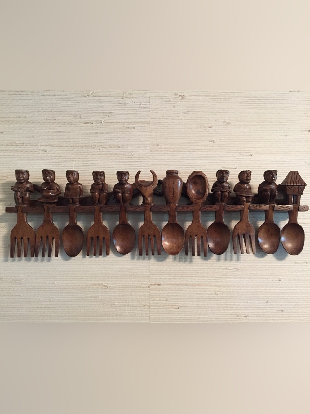 KALINGA HANDMADE CARVED WOOD ART SCULPTURE WALL DECOR AND SERVING UTENSILS